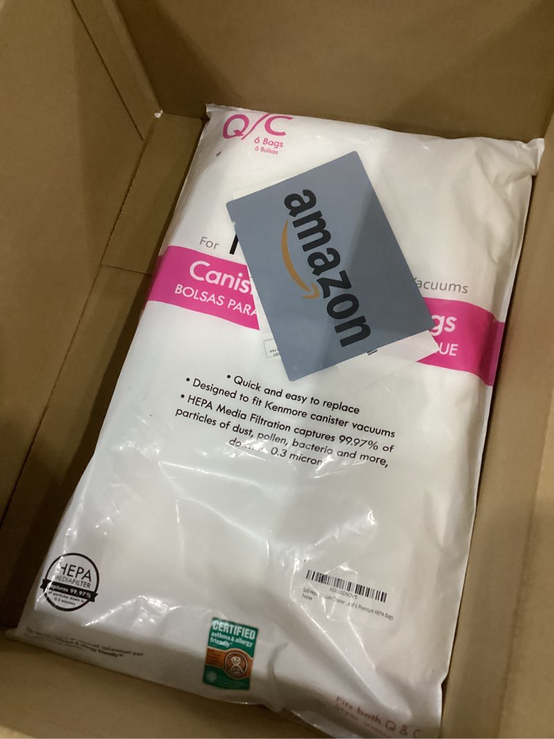 Condition photo showing As Is for Compatible with Kenmore Canister Vacuum Bags Type Q/? HEPA - Models 5055, 50557, 50558, 20-53292, 53291, 200, 400, 700, 800 Series - Pack of 6 Premium Cloth Bags