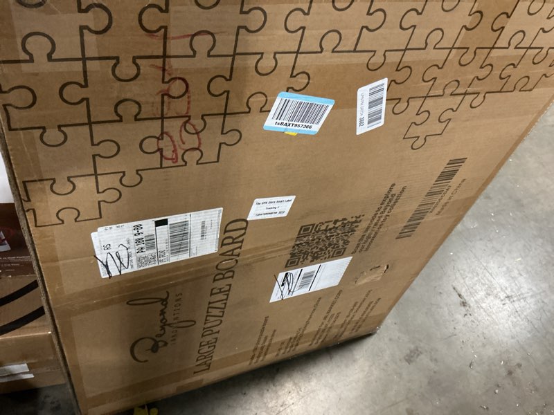 Condition photo showing New/Like New for 1500 piece wooden jigsaw puzzle board - 6 drawers, preassembled rotating puzzle table | 35” x 28” jigsaw puzzle board | puzzle cover included - portable tables for adults and kids