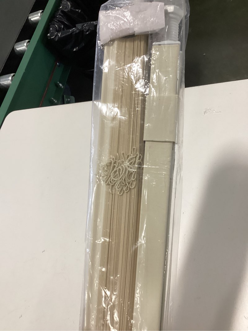 Condition photo showing Good Condition for LazBlinds No Tools No Drill 1" Vinyl Mini Blinds, Cordless Blinds for Windows, Light Filtering Horizontal Window Blinds & Shades, 47" W x 48" H, Cream Cordless-cream 47" W x 48" H