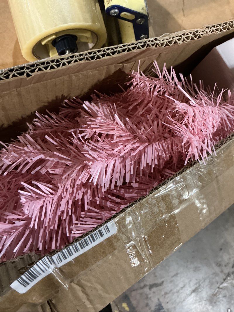 Condition photo showing As Is for 2FT Pink Rotating Christmas Tree with Music and LED Lights, 360° Spinning Tabletop Mini Xmas Tree with Base Christmas Decor for Small Space Home Office Desk Holiday Gift Pink Cute Style