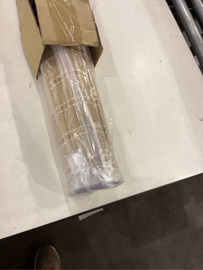 Condition photo showing Good Condition for LazBlinds No Tools No Drill Cordless Bamboo Roman Shades, Light Filtering Window Treatment, Roll Up Bamboo Blinds for Window 28'' W x 64'' H, Brown Brown206 28'' W x 64'' H