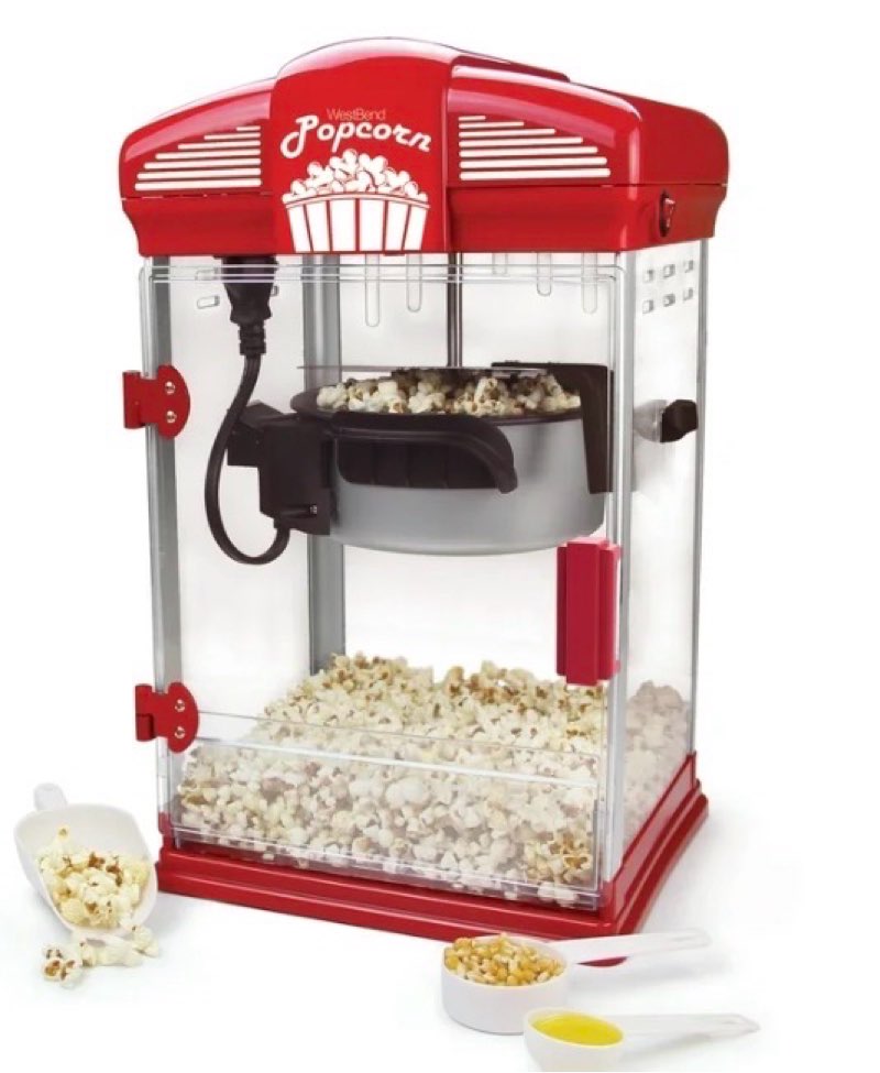 west bend hot oil theater style popcorn popper machine, offers nonstick kettle fast & durable, 82515  