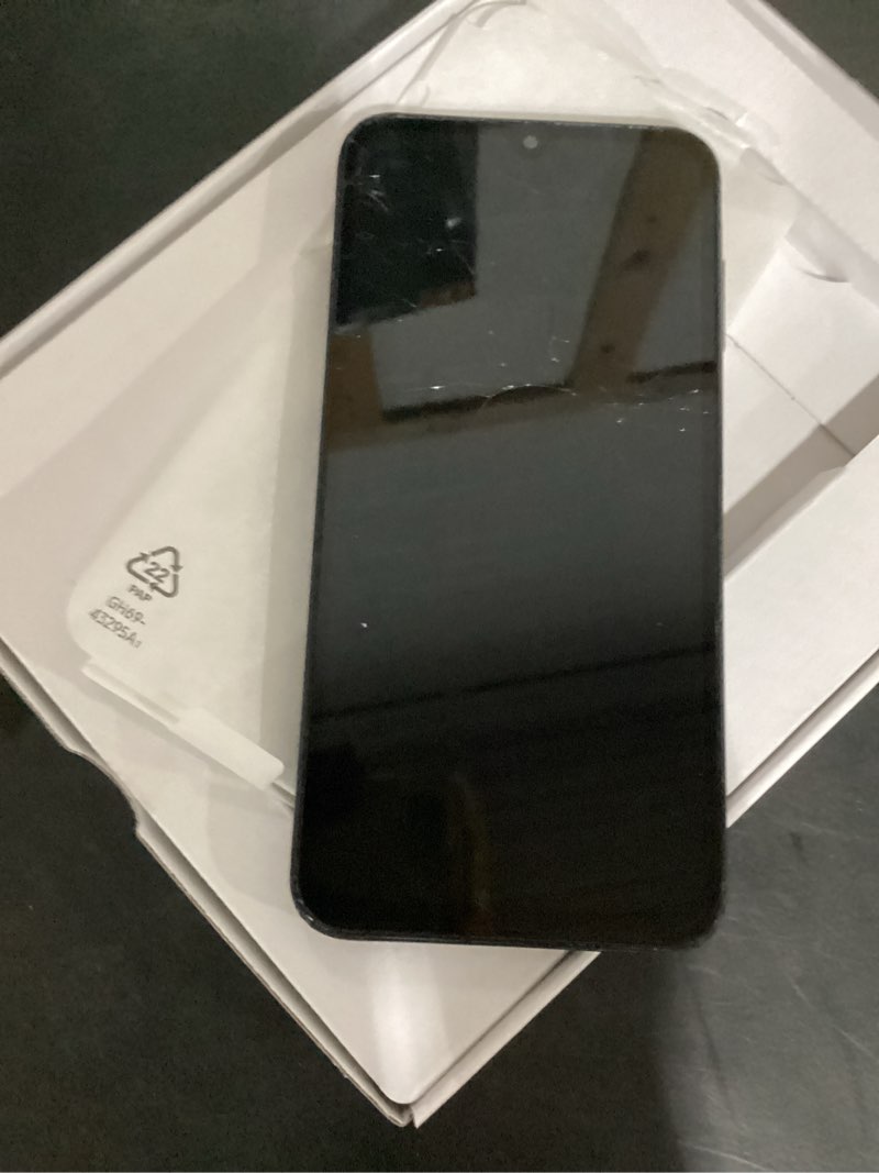 Condition photo showing As Is for screen display damaged samsung galaxy a15 5g 64gb smartphone - blue black (at&t)