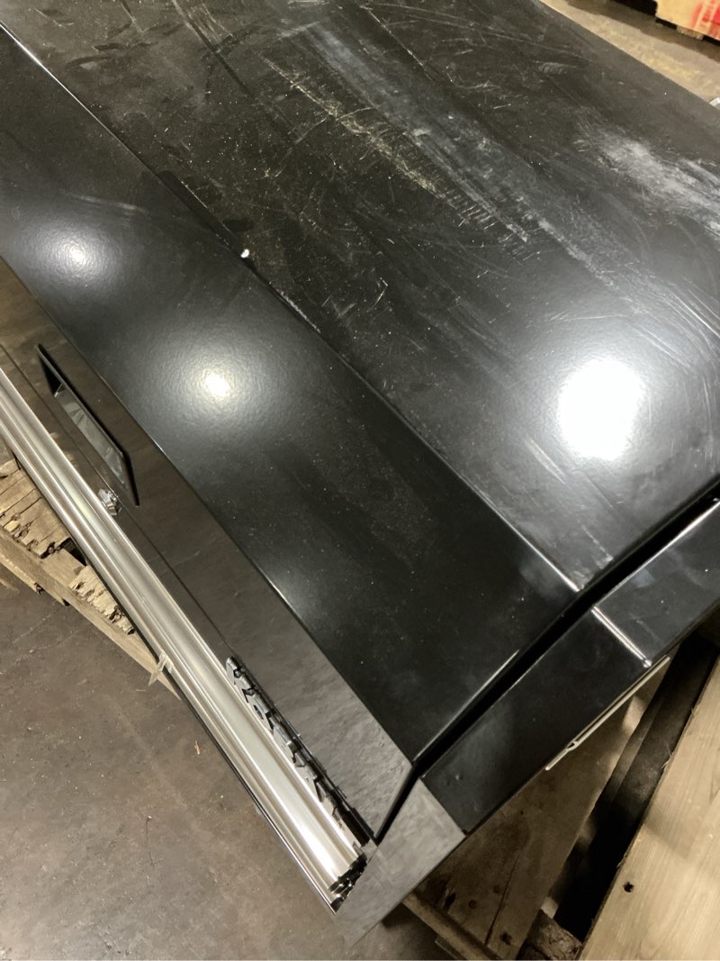 Condition photo showing As Is for kobalt 26-in w x 22-in h x 16-in d steel tool chest ( black )