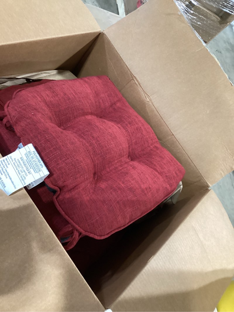 Basic Beyond Chair Cushions for Dining Chairs 4 Pack, Chair Cushion with Ties and Non Slip Backing, 