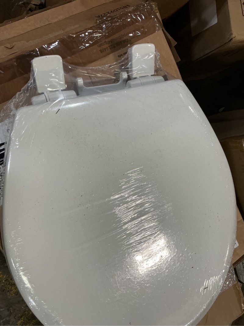 Condition photo showing New/Like New for mayfair nextstep2 slow-close toilet seat with built-in toddler potty training seat, removable, white, round round 2-in-1 toilet seat