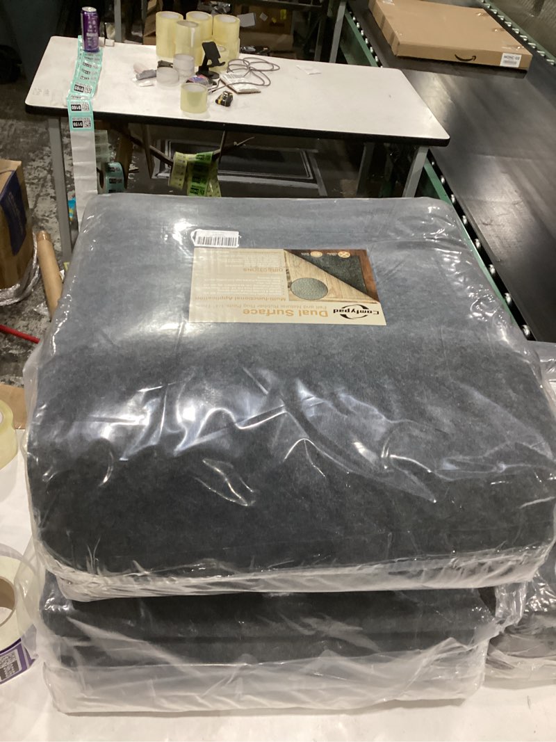 Condition photo showing New/Like New for felt rug pad, 9 x 12 ft rubber non-slip rug pad gripper, keep rugs secure and in place, extra strong under carpet mat cushion - for all floors 9 x 12 ft (rectangular)