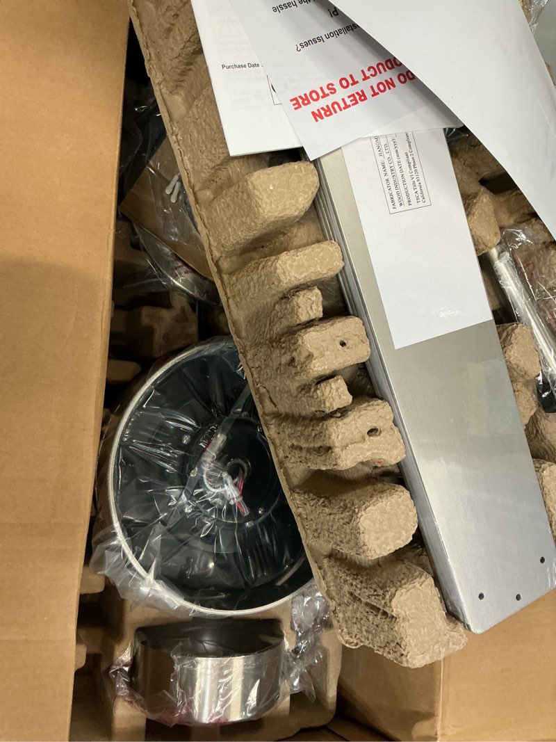Condition photo showing Good Condition for 60" modern forms wynd stainless steel led ceiling fan