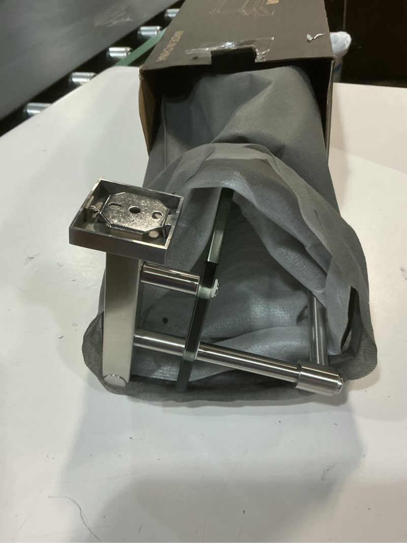 Condition photo showing Good Condition for Glass Bathroom Shelf with Towel Bar, Stainless Steel Tempered Towel bar/Track Glass Bathroom Shelves Wall Mount Over The Toilet (Brushed Nickel, 20-inch) Brushed Nickel 20-inch with Railing