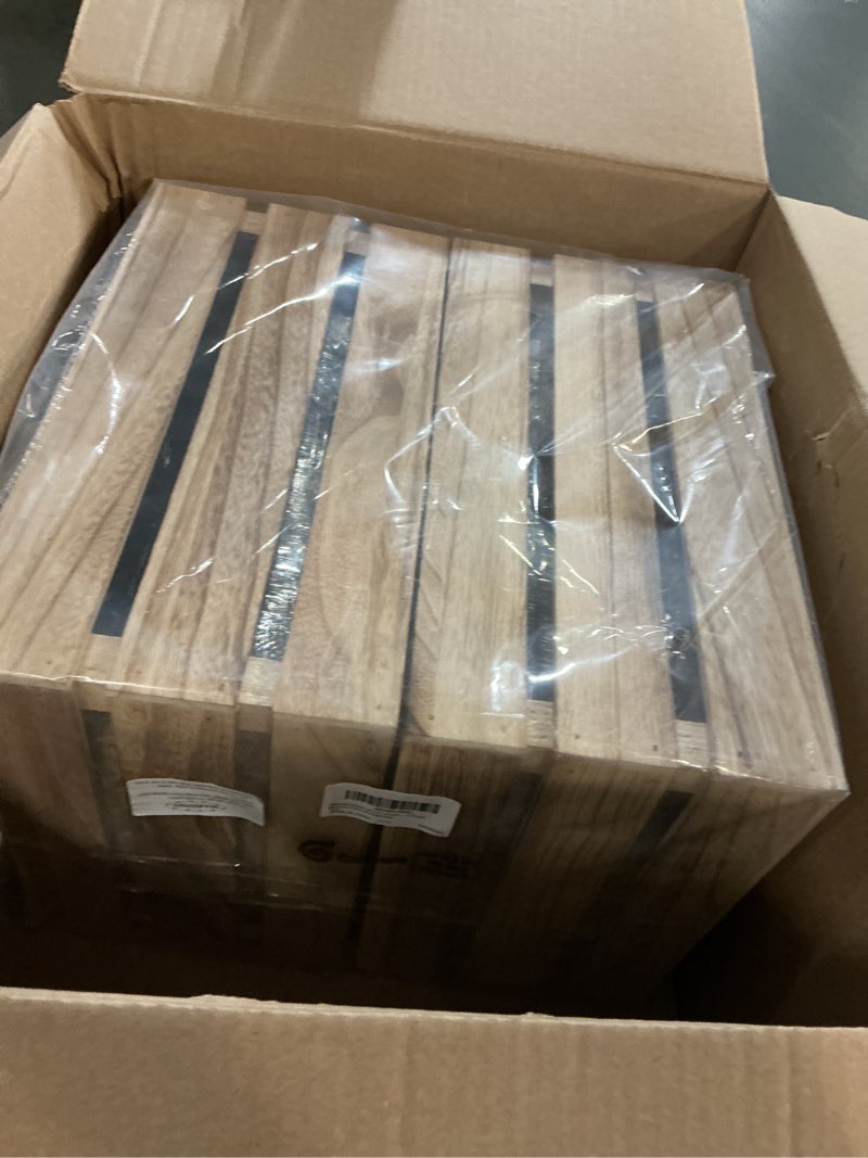 Condition photo showing New/Like New for 6 Pack 13 x 9 x 6 Inch Straw Hay Bale Stack Decoration Set Rustic Wooden Wagon Wheel Natural Hay Bales Boxes for Western Cowboy Photo Booth Props Birthday Farm Accessories