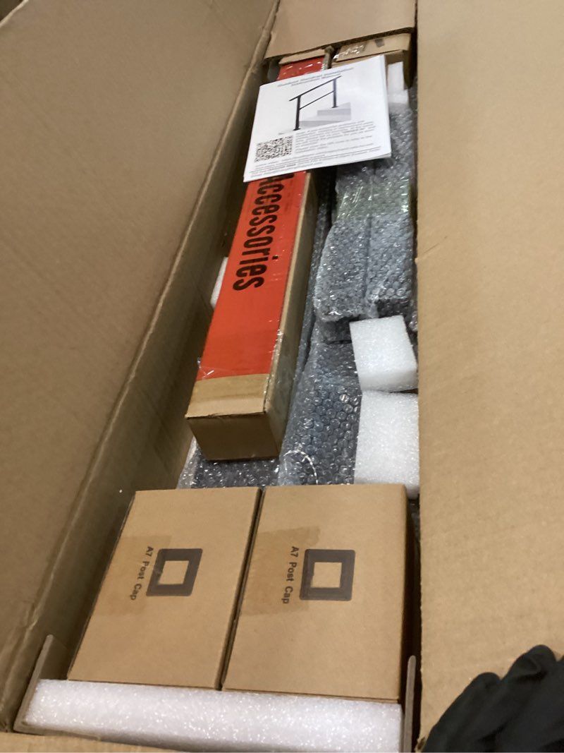 Condition photo showing Good Condition for Hand Rails for Outdoor Steps, 2 Step Handrail 2 Pack, Outdoor Handrail Stair Railing Kit, Safety Hand Rails for Seniors Black 2 Steps (2 pack)