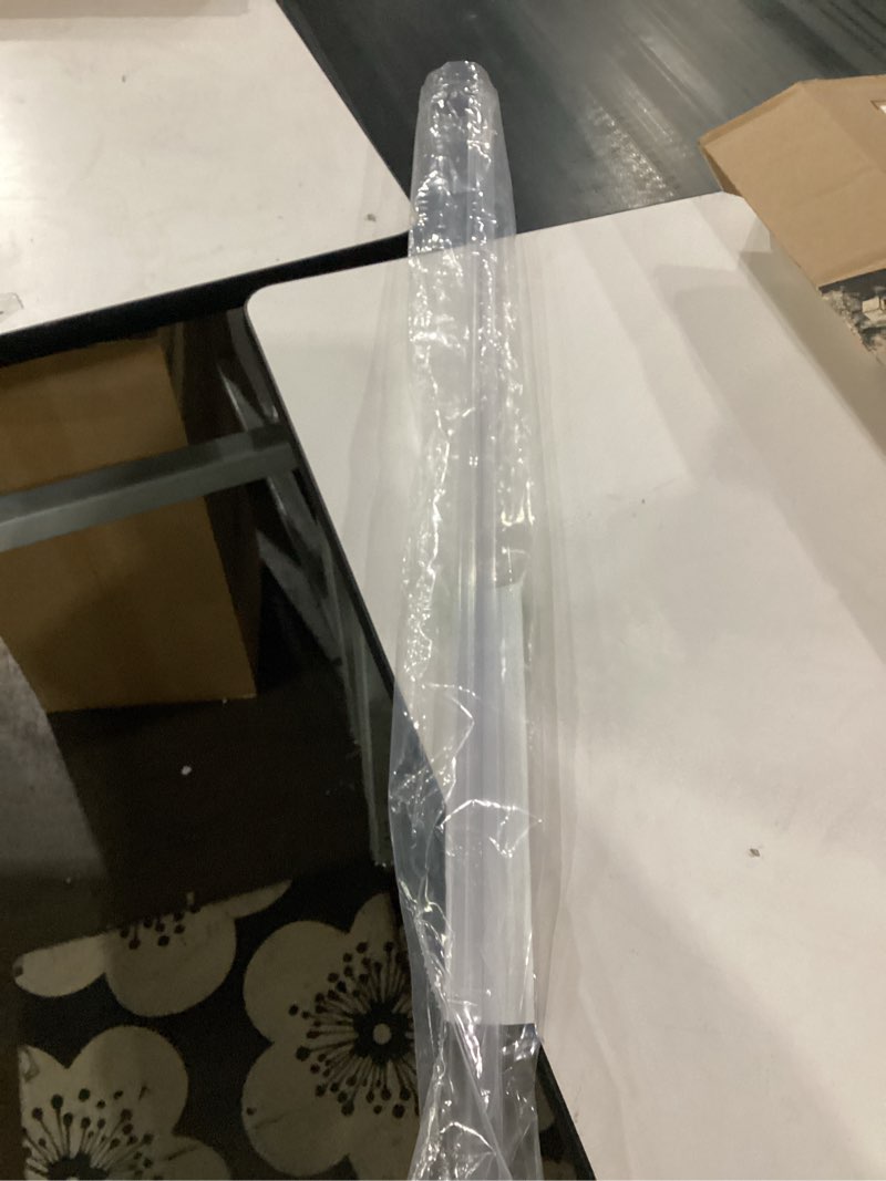 Condition photo showing As Is for prime-line m 6256 frameless shower door bottom seal for 1/4 in. thick glass doors, dual flap and 45 degree drip guard, 36 in., clear vinyl (single pack) clear 1/4 in. dual flap