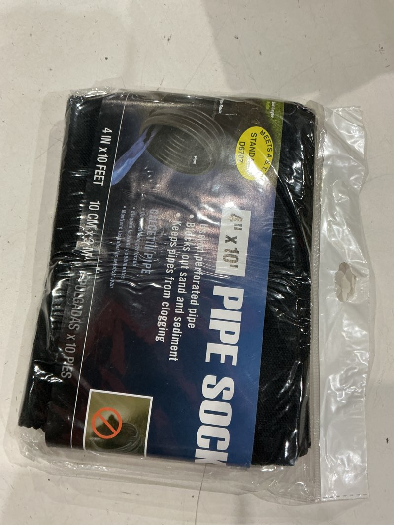 Condition photo showing Good Condition for nds 4-in x 10-ft black drain pipe sock