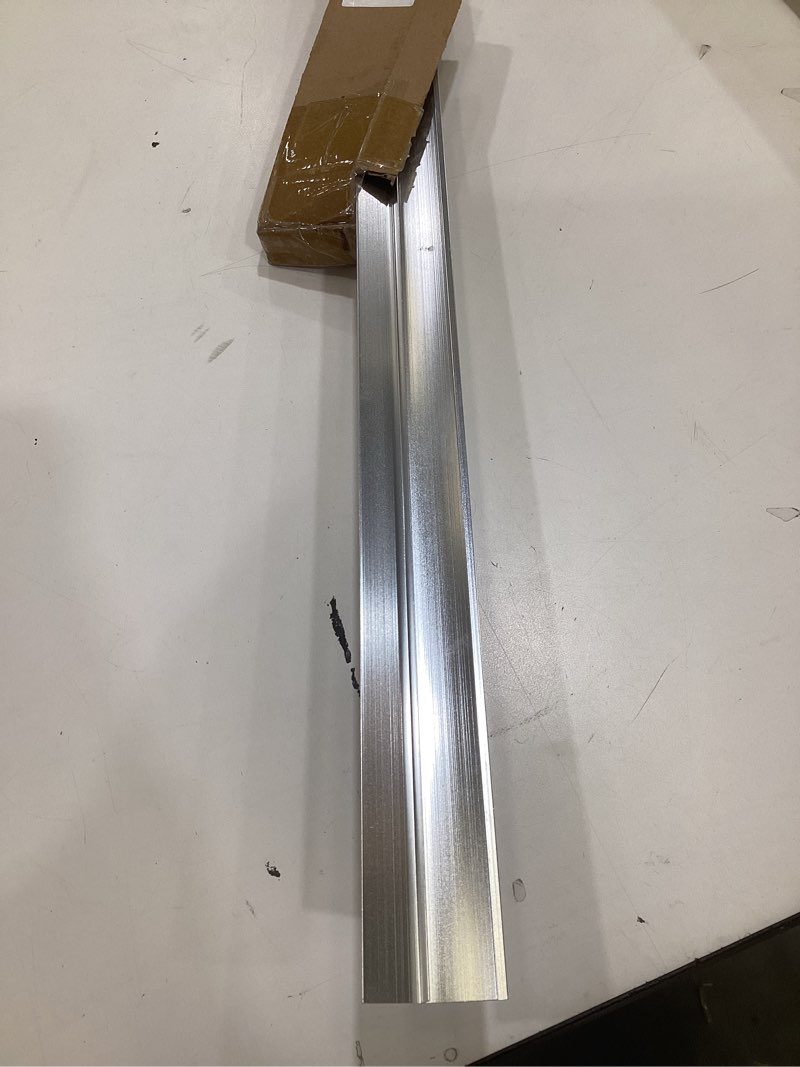 Condition photo showing As Is for carpet to tile transition strip, vinyl floor transition strip self adhesive for door threshold height within 0.39", carpet edge trim, waterproof transitions strips for doorways floor, grey gray