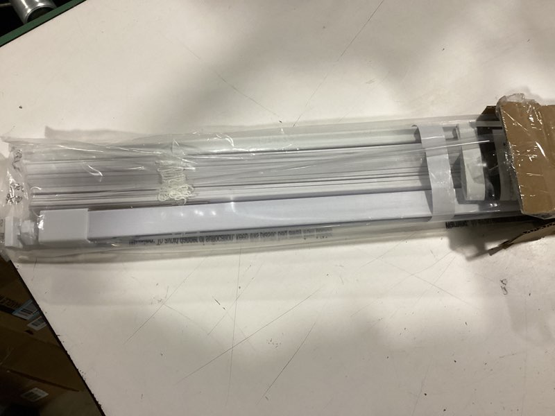 Condition photo showing Good Condition for lazblinds no tools no drill 1" vinyl mini blinds, cordless blinds for windows, light filtering horizontal window blinds & shades, 27" w x 72" h, white cordless-white 27" w x 72" h