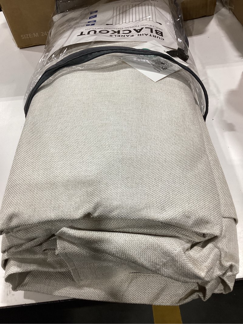 Condition photo showing Good Condition for 100% blackout shield linen blackout curtains for bedroom 96 inches long, back tab/rod pocket living room drapes, thermal insulated blackout curtains 2 panels set, 50" w x 96" l,cream cream 50"w x 96"l (pack of 2)