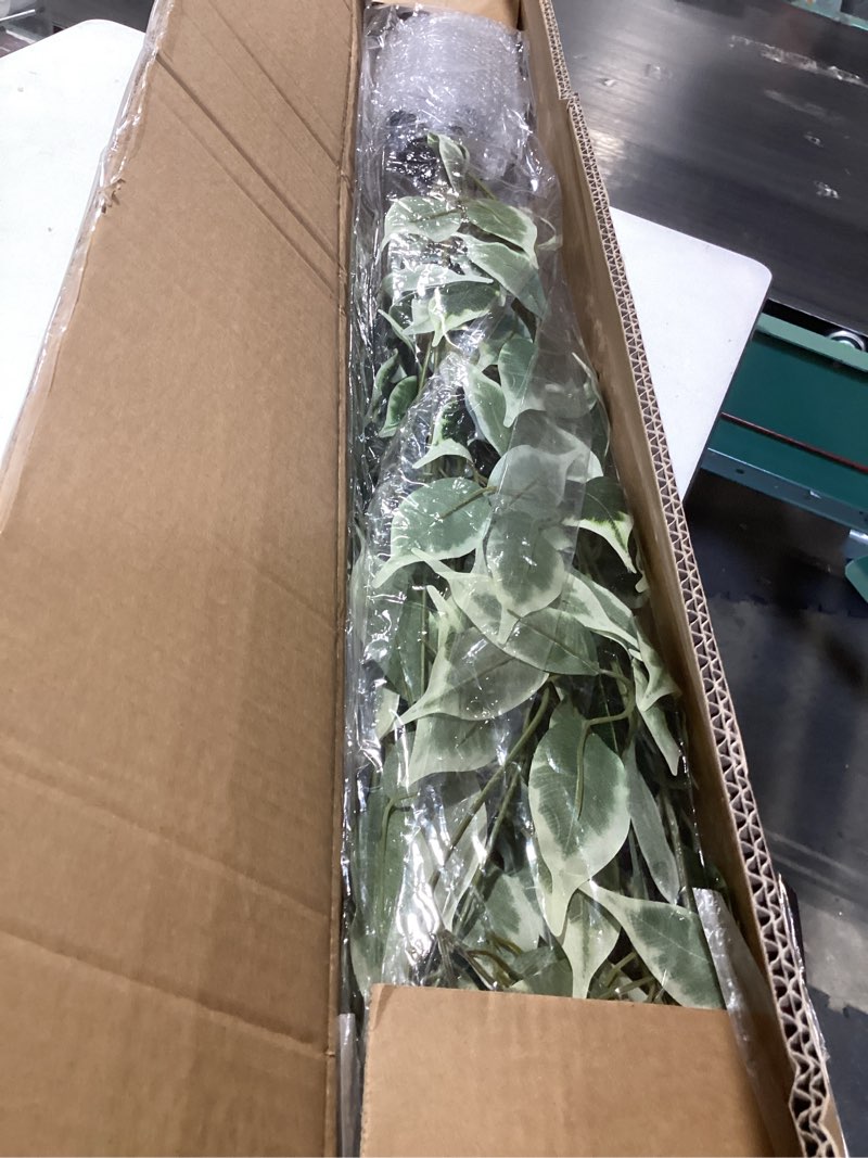 Condition photo showing Good Condition for artificial ficus tree - 4 ft tall silk fake tree with pot - lifelike foliage & branches for indoor/outdoor decor