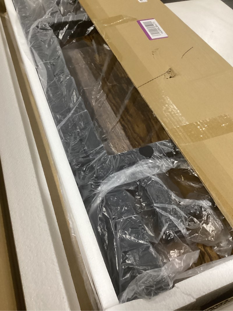 Condition photo showing Good Condition for TEMI Small Computer Desk Folding Table - 35.8" Foldable Office Desk, No Assembly, Perfect for Small Spaces in Bedroom, Dorm, or Apartment, Portable Mini Desk or Study Table with Compact Design, Brown 35.8 Inch NO Power Outlets Rustic Brown