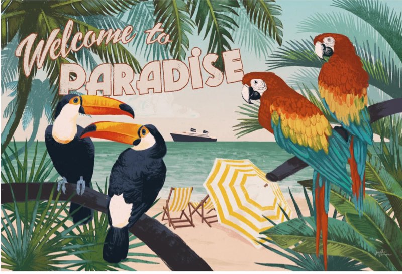 Welcome To Paradise I Size: 20" H x 30" W x 1.25" D