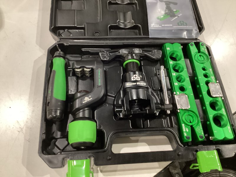 Condition photo showing New/Like New for flaring tool kit pipe expander set 1/4" - 3/4" tubing pipe flare tool hvac 45° eccentric type flare tool with pipe cutter for copper/aluminum/stainless steel pipes refrigeration