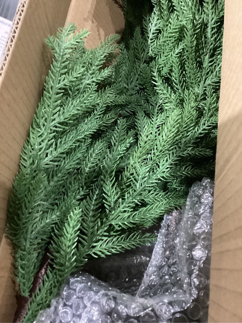 Condition photo showing As Is for Norfolk Pine Christmas Tree Real Touch Faux Holiday Tree with Pot, Realistic Indoor Outdoor Decoration for Entryway, Living Room, Office, Apartment (4FT- 1Pack)