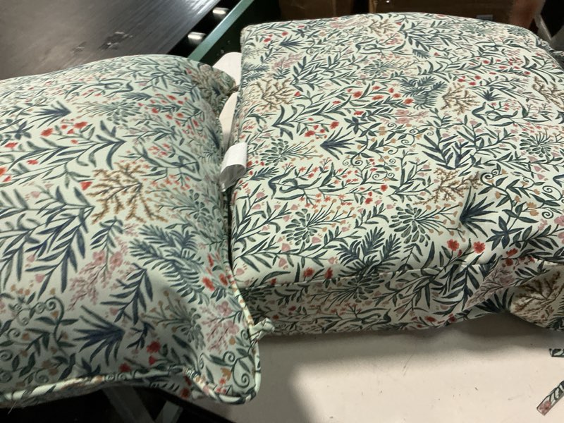 Condition photo showing Good Condition for arden outdoor deep seat cushion set, 24 in x 24 in, weather-proof, rain-proof, fade resistant patio cushion for chair, sofa, and couch pistachio botanical polyfill pistachio botanical 1 pack