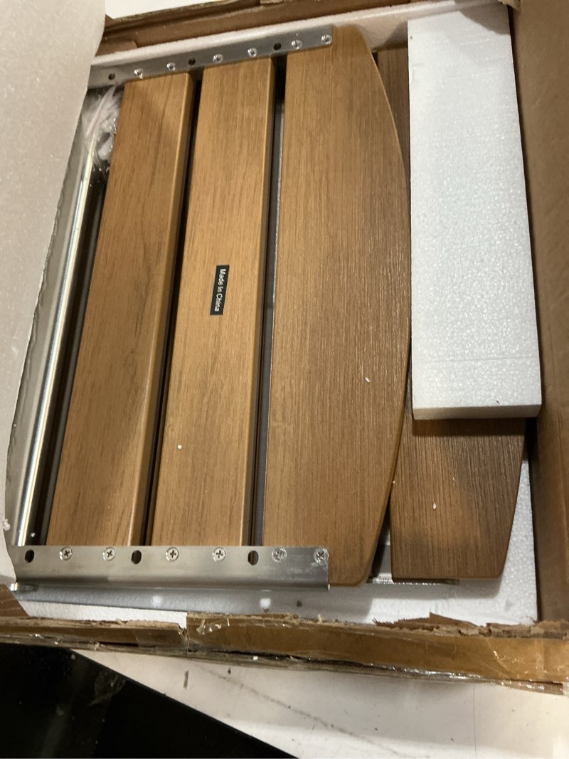 Condition photo showing Good Condition for 17.5" folding shower seat wall mounted,foldable shower bench,fold down shower seat,folding shower seat bench,wall mount shower seat bench chair (teak)