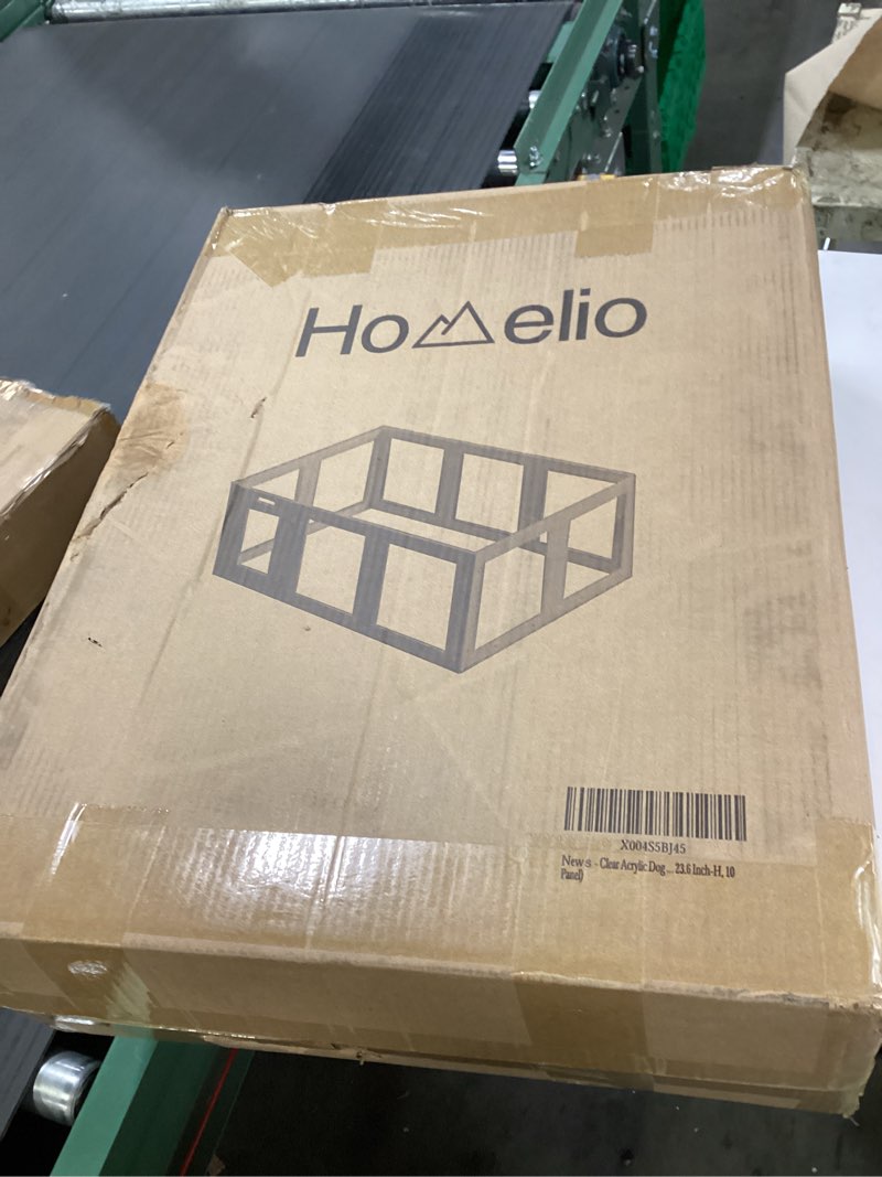 Condition photo showing New/Like New for Clear Acrylic Dog Playpen with Door,23.6" Puppy Playpen,Easy Assemble Pet Fence,10-Panel for Puppies/Small Dog Play Pen Indoor (White, 23.6 Inch-H, 10 Panel) White-10 10 Panel 23.6 Inch-H