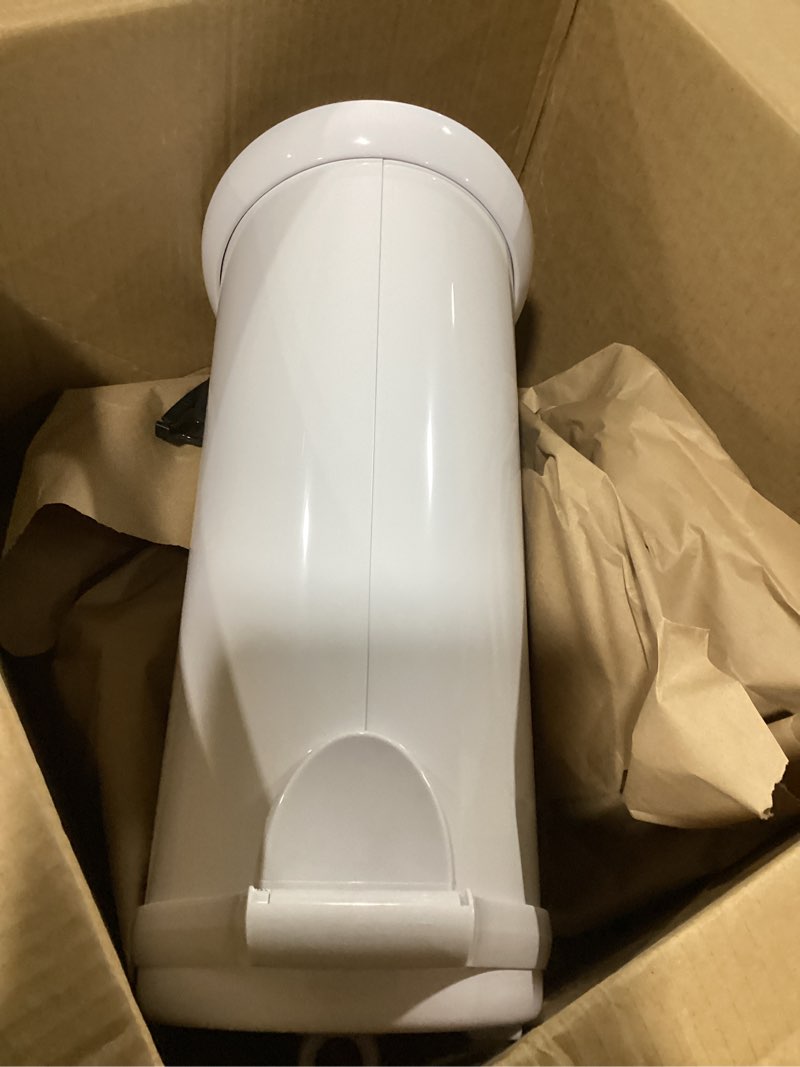 Condition photo showing As Is for Ubbi Steel Diaper Pail, Odor Locking, No Special Bag Required, Award-Winning, Registry Must-Have, White