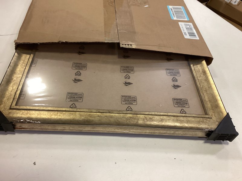 Condition photo showing New/Like New for HLiWEGNS Antique Gold 14x17 Frame – Poster Frame with Aged Gold Finish – Picture Frame for 14 x 17 Artwork, Canvas Prints, Puzzles, and Wall Decor Aged Gold 14x17