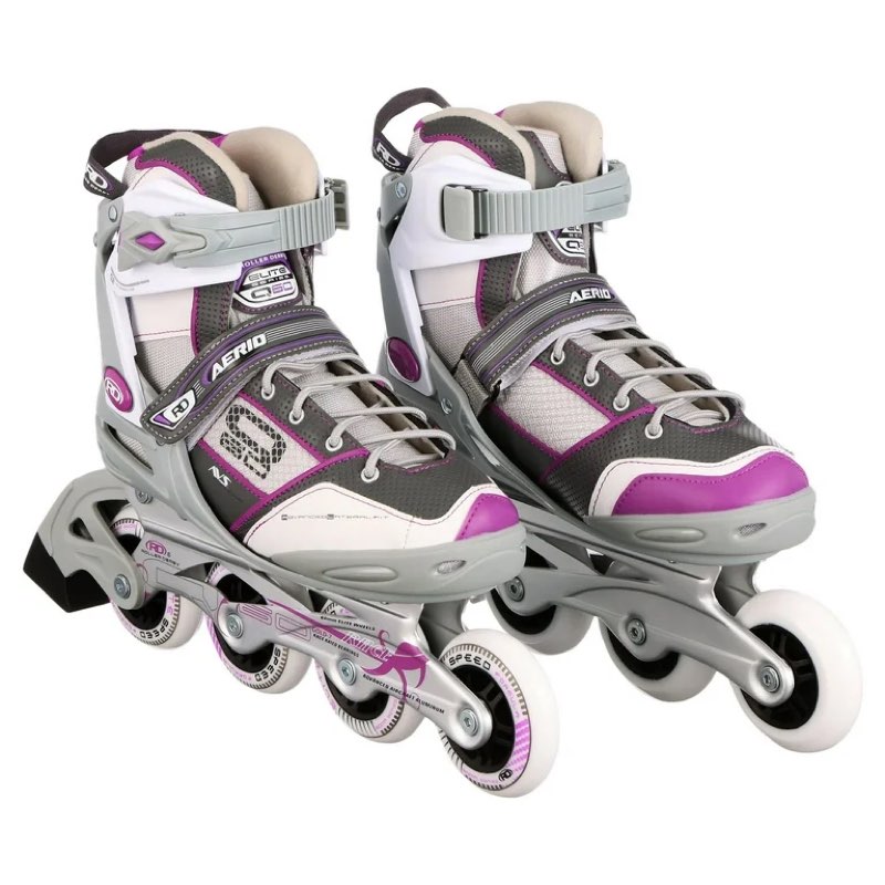Roller Derby AERIO Q-60 Women's Inline Skates size 8 colors gray -purple-white 