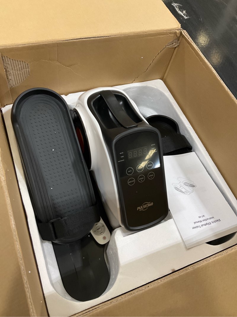 Condition photo showing Good Condition for Under Desk Elliptical Machine, Ellipse Leg Exerciser As Seen On Tv While Sitting for Seniors, Pedal Exerciser with 15 Level Adjustable Resistance & 5 Auto Mode Fully Assembled Home Office