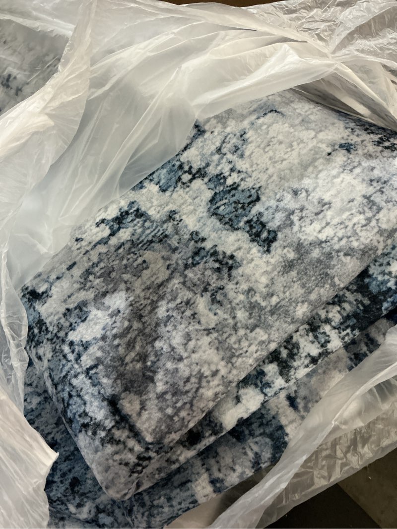 Condition photo showing Good Condition for 8x10 area rugs, abstract morden soft washable rug, non-slip low pile rugs for living room, bedroom, dining room, home, office(a-ocean blue) 8x10 a-ocean blue