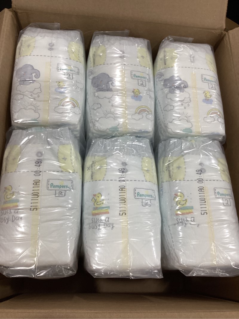 Condition photo showing Good Condition for pampers swaddlers diapers, size 2 (10-22 lbs), 186 count, absorbent, keeps baby dry and comfortable, skin safe disposable baby diaper (packaging may vary) size 2 186