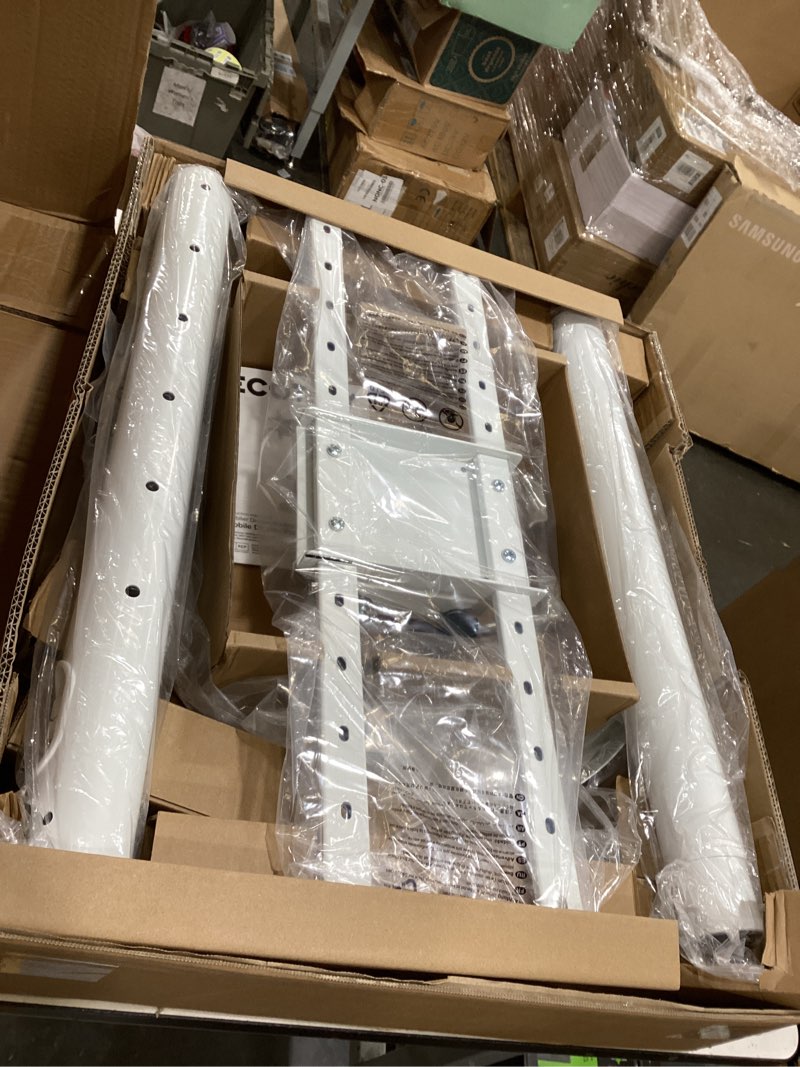 Condition photo showing As Is for Height Adjustable Rolling TV Stand for 37-86 Inch TV up to 110 Pounds, Portrait to Landscape, Heavy Duty Mobile TV Cart with Shelf Max VESA 600x400mm (White)