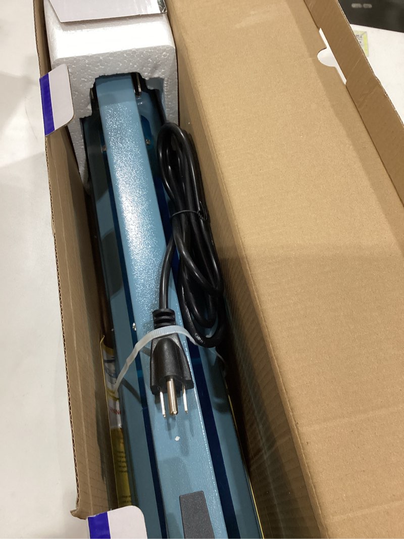 Condition photo showing Good Condition for Impulse Sealer 16 inch Heat Sealer for Plastic Bags, Metal Plastic Bag Sealer Heat Seal, Mylar Bag Sealer, Manual Poly Bag Hot Seal Sealing Machine with 4 Repair Kit(2 Cutting Lines Included) Blue 16"-3mm 16inch-3mm Sealing Width Blue