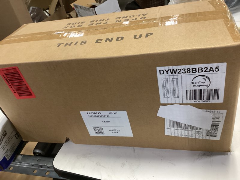 Condition photo showing New/Like New for Doraimy Lighting 2 Pack 2 Light Square 16.7" Alabaster Marble Bathroom Wall Sconce Modern Concise St