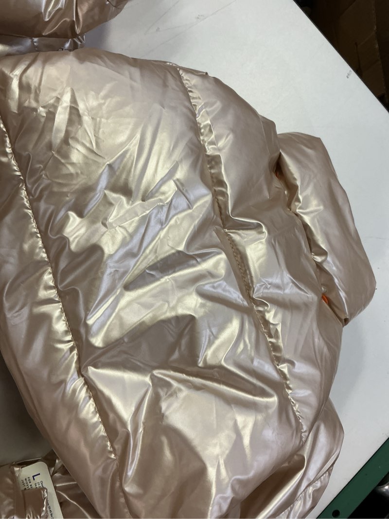 Condition photo showing Good Condition for oodles white quilted puffer bubble hem fall dog jacket  large