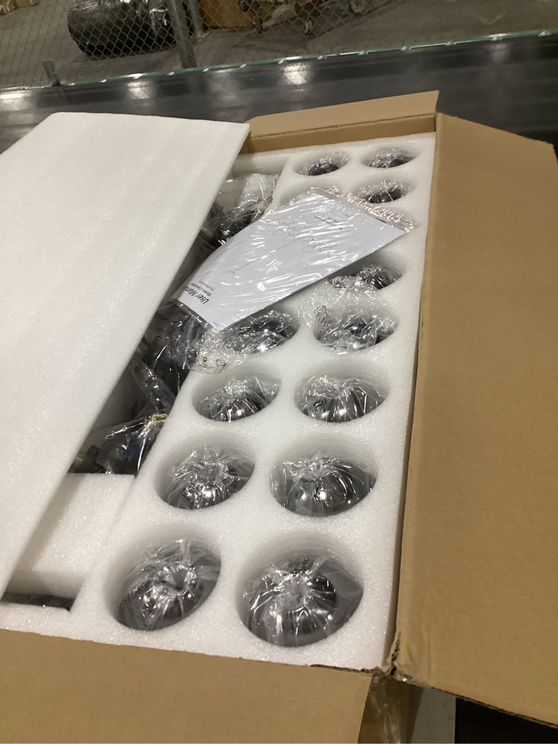 Condition photo showing New/Like New for 16-Light Globe Sputnik Chandelier, Mid Century Modern Light Fixture Over Table, Black Linear Chandeliers for Dining Room and Kitchen Island (Smoke Grey Glass Bubble Shades, 40 Inch) Black Somke Grey 16-Light (40")