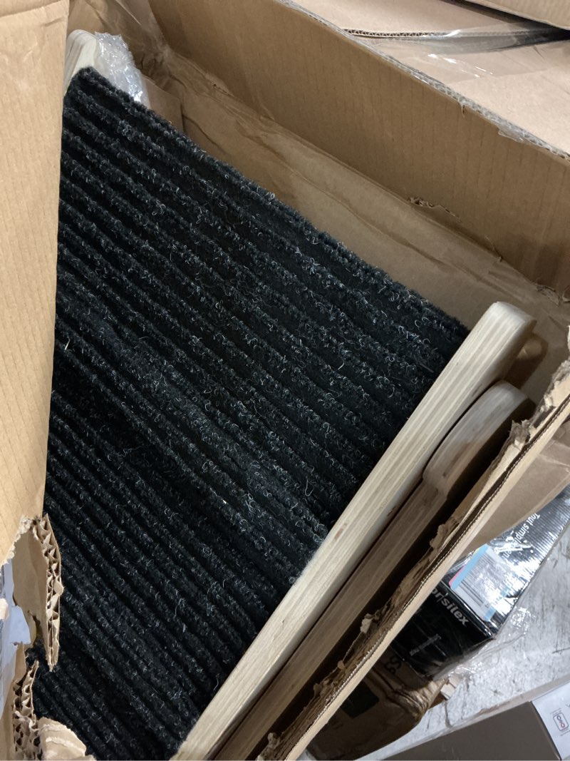 Condition photo showing Good Condition for dog ramp for bed - foldable small to large dog ramp for couch - 6 adjustable height from 12" to 24" - stairs with high traction mat - wooden portable ramp for dogs to get on bed couch car up to 200lbs burlywood(black)