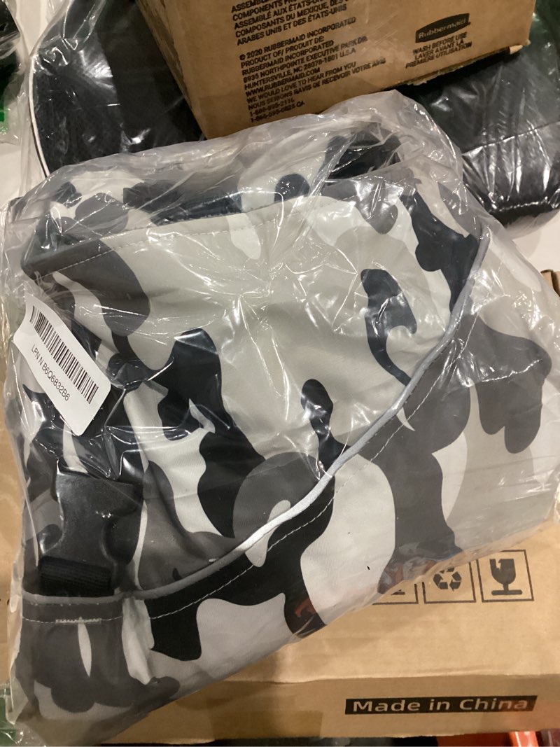 Condition photo showing As Is for dentrun large dog coat - thick fleece lined reflective winter jacket, snap closure & leash hole, warm thick fleece lined, plush turtleneck vest for german shepherd, white camo, xxl xx-large white camouflage