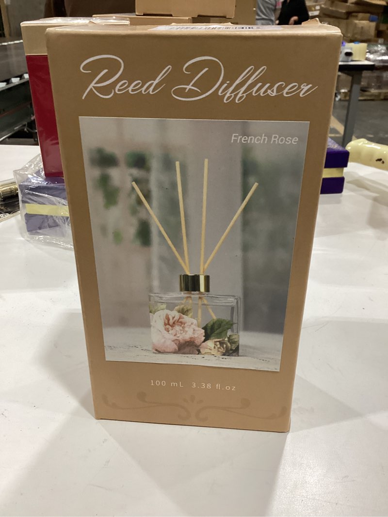 Condition photo showing New/Like New for Reed Diffuser Set Rose Scent 3.38 Oz Reed Diffuser with Sticks - Bedroom Bathroom Shelf Valentine's Day Decor