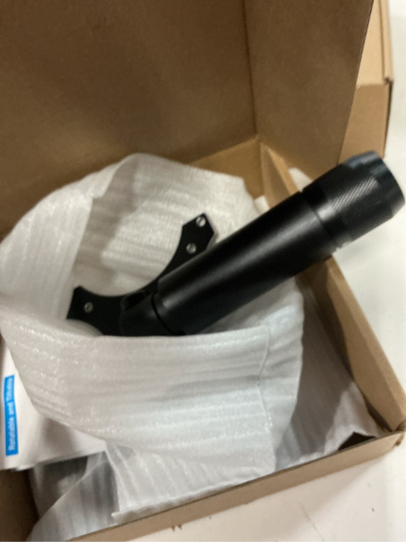 Condition photo showing New/Like New for almoz desk stand for echo show 21, echo show 15 (all generations), raises up to 9.5" from desk, tilt and swivel mount for alexa echo show 21, no tools required, stable centered rod design (up-blcak)