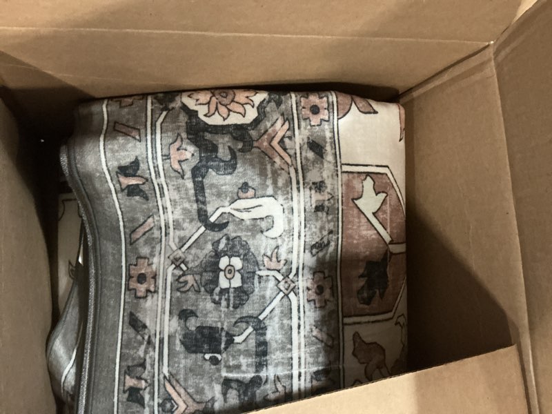 Condition photo showing Good Condition for 8x10 Area Rugs for Living Room Machine Washable, Large Vintage Non Slip Carpet for Bedroom Dining Room, Boho Floral Distressed Aesthetic Nursery Rug Home Decor, Taupe Taupe 8' x 10' (Rectangular)