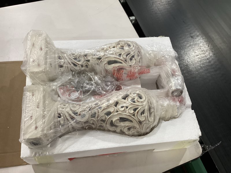 Condition photo showing New/Like New for 28.5" table lamps set of 2 - bedside lamp with fabric shades - for bedroom and living room with usb and nightlight - perfect for nightstands and bedrooms cream-set of 2 28.5 inch