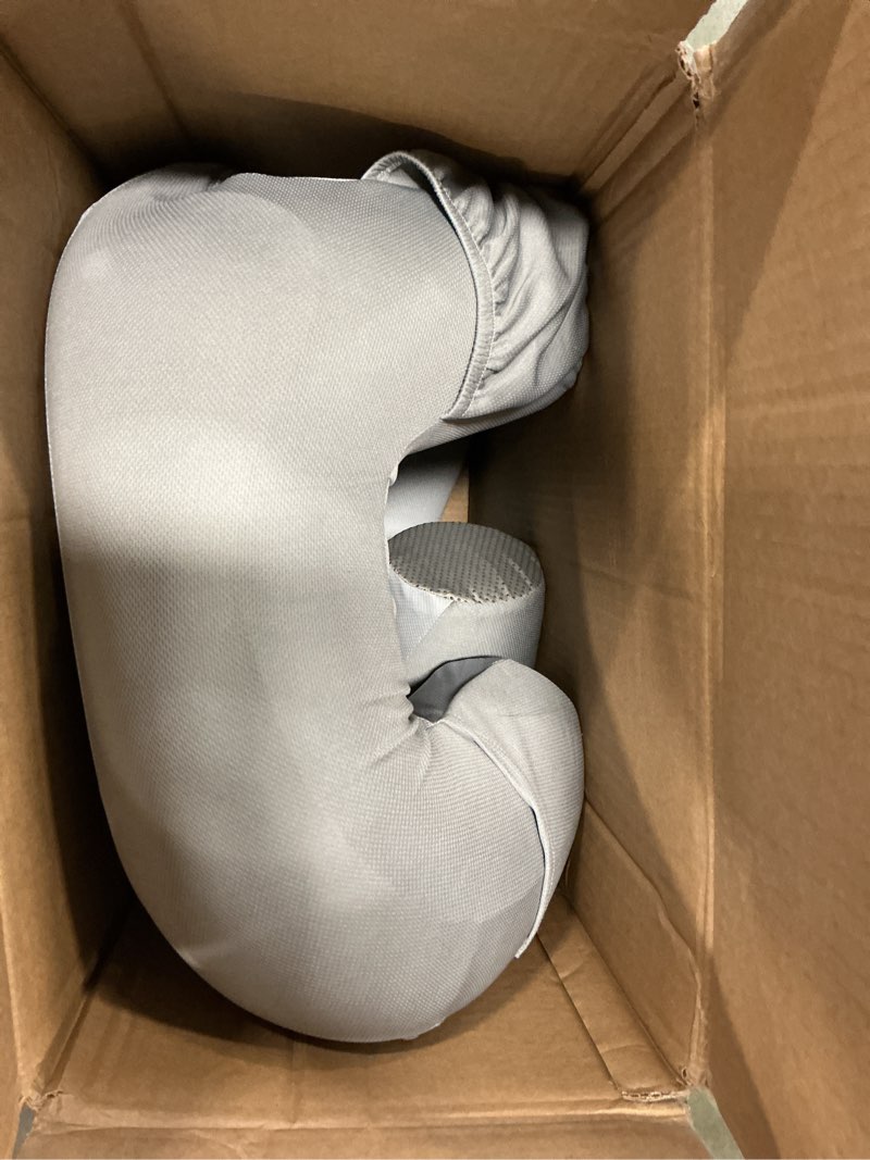 Condition photo showing As Is for Reading Pillow for Bed, Lap Desk for Laptop, Memory Foam Arm Rest Support Gaming Pillow with Cup/Phone Pocket, Laptop Lap Desk for Working, Gaming, Reading on Couch Bed Floor- Grey Gray