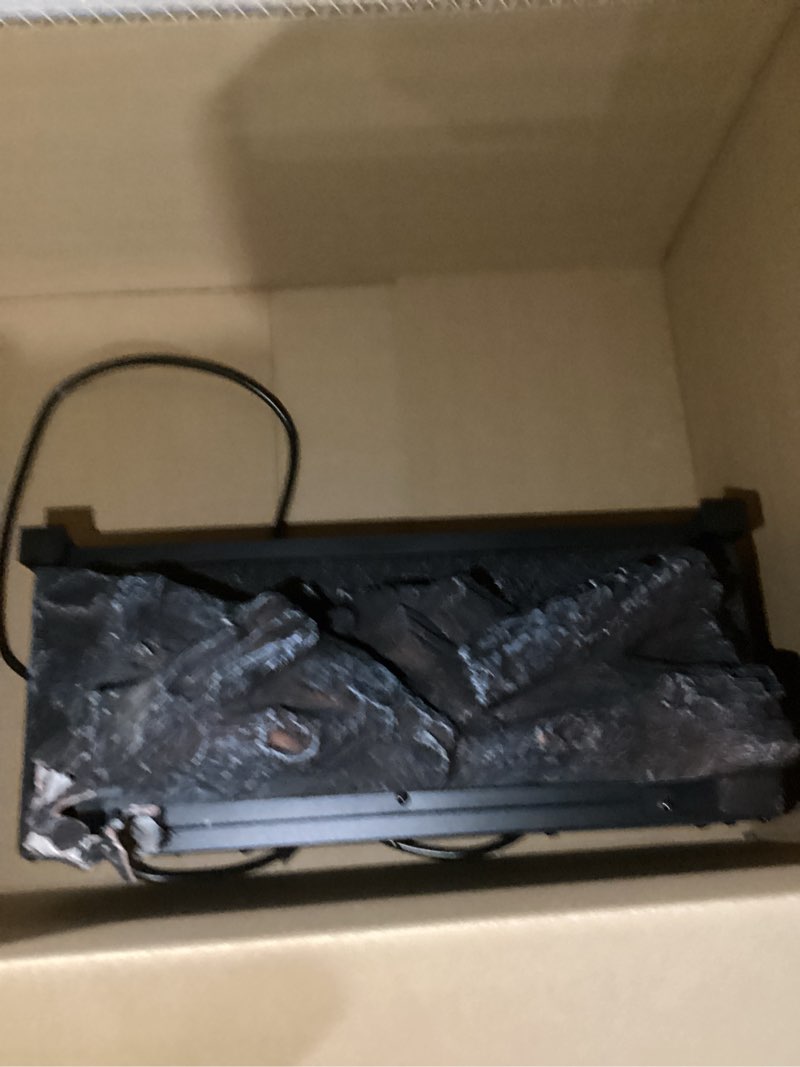 Condition photo showing Good Condition for 21 Inches Electric Fireplace Insert Log Heater Set, Freestanding Heater with Adjustable Flame Brightness and Flicker Speed, 750w/1500w Heating, Overheat Protection, Remote Control Traditional Brown 21" W