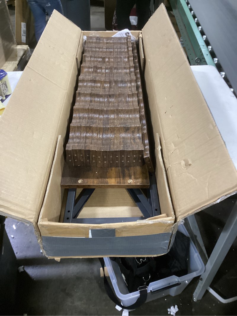 Condition photo showing New/Like New for Homeiju 56-Bottle Wine Rack Freestanding Floor, Wooden Wine Storage Shelf, Stackable Wine Rack with Tabletop for Living Room,Kitchen or Wine Cellar Industrial