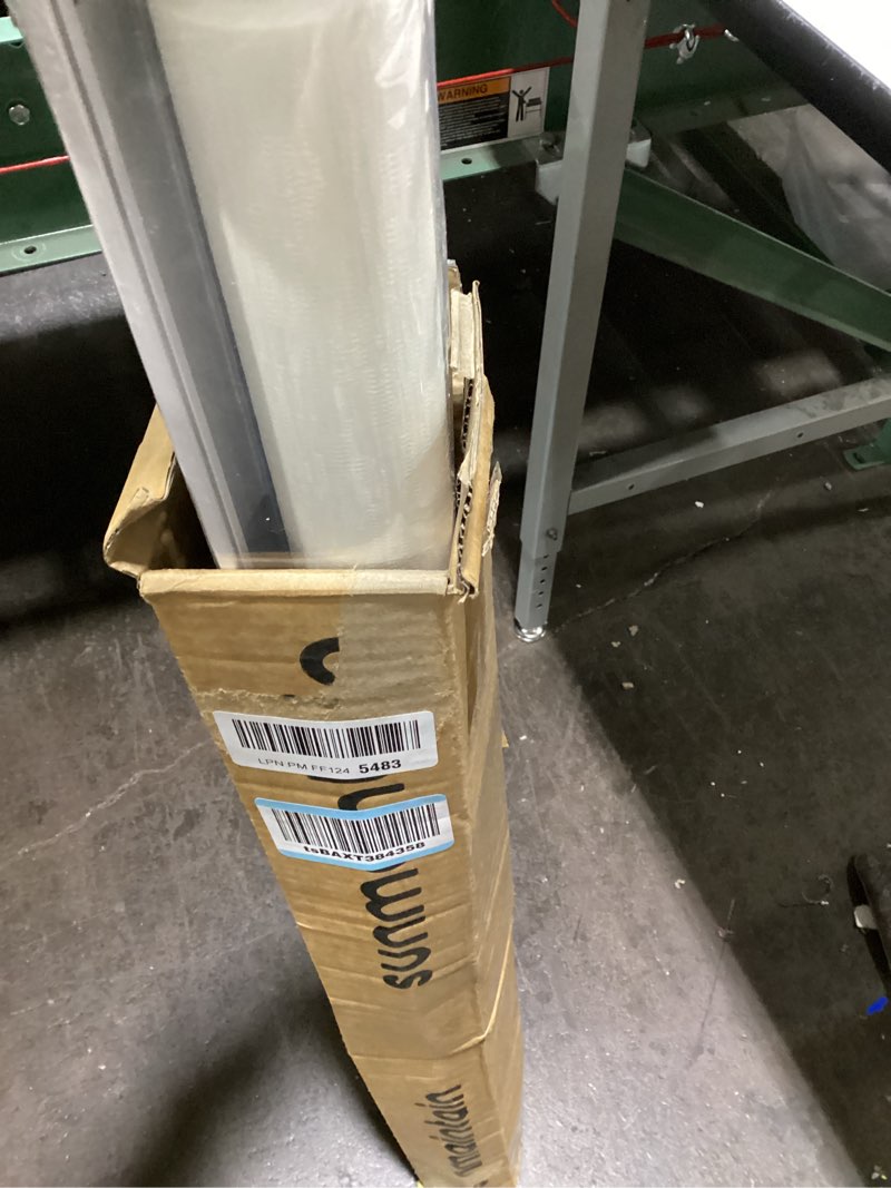 Condition photo showing As Is for 34" W x 72" H Cordless Light Filtering Roller Shade for Windows, Free Stop Windows Shades, Thermal Insulated Linen-Style Blinds for Home and Office, Modern Window Blind Color-Matched (White) 34"W x 72"H White