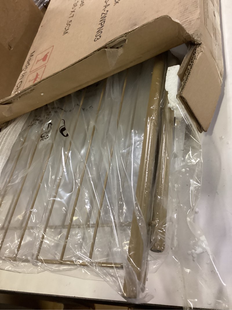 Condition photo showing Good Condition for HOMEFORT 5-Tier Shoe Rack, Shoe Storage Shelf, Industrial Shoe Tower, Narrow Shoe Organizer for Closet Entryway, Small Shoe Rack Table with Durable Metal Shelves, Gold Gold 5-Tier (11.8"D x 23.23"W x 32.68"H)